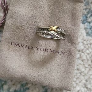 David Yurman 18K Gold silver Crossover classic ring